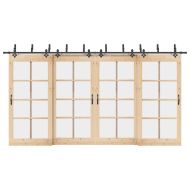 Комплект механизъм за плъзгаща врата, 427 см, стомана, черен