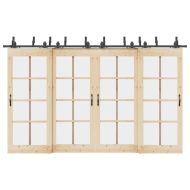 Комплект механизъм за плъзгаща врата, 366 см, стомана, черен