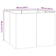 Кашпа, черна, 100x100x80 см, стомана