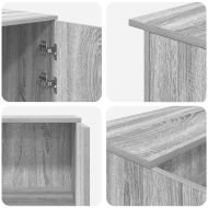 Приемно бюро, сив сонома, 155x50x103,5 см, инженерно дърво