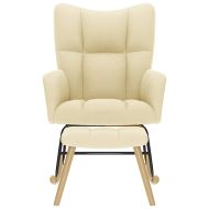 Люлеещ се стол с табуретка за крака, син, плат