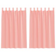 Пердета от воал с прът джобове, 2 бр, розово