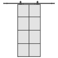 Плъзгаща се врата с обков черна 90x205 см ESG стъкло