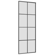 Плъзгаща се врата с обков черна 76x205 см ESG стъкло