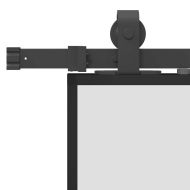 Плъзгаща се врата с обков черна 76x205 см ESG стъкло