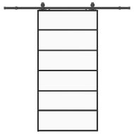 Плъзгаща се врата с механизъм черна 102x205 см ESG стъкло