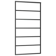 Плъзгаща се врата с механизъм черна 102x205 см ESG стъкло