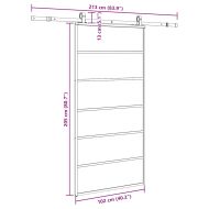 Плъзгаща се врата с механизъм черна 102x205 см ESG стъкло