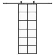 Плъзгаща се врата с обков черна 76x205 см ESG стъкло