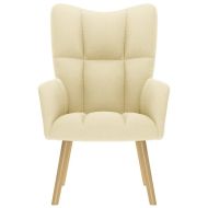 Релакс стол, кремав, текстил