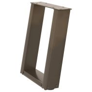 Крака за масичка за кафе, U-образни, 2 бр., естествена стомана, 28 x (42-43) см, стомана