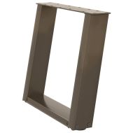 Крака за масичка за кафе, U-образни, 2 бр., естествена стомана, 50 x (42-43) см, стомана