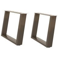 Крака за масичка за кафе, U-образни, 2 бр., естествена стомана, 60 x (42-43) см, стомана