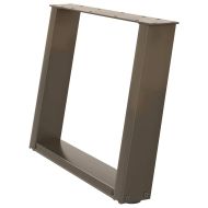 Крака за масичка за кафе, U-образни, 2 бр., естествена стомана, 60 x (42-43) см, стомана
