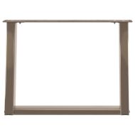 Крака за масичка за кафе, U-образни, 2 бр., естествена стомана, 60 x (42-43) см, стомана