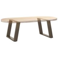 Крака за масичка за кафе, U-образни, 2 бр., естествена стомана, 60 x (42-43) см, стомана