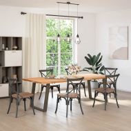 Крака за трапезна маса, U-образни, 2 бр., естествена стомана, 80 x (72-73) см, стомана