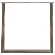 Крака за трапезна маса, U-образни, 2 бр., естествена стомана, 80 x (72-73) см, стомана