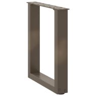 Крака за масичка за кафе, U-образни, 2 бр., естествена стомана, 38 x (42-43) см, стомана