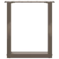 Крака за масичка за кафе, U-образни, 2 бр., естествена стомана, 38 x (42-43) см, стомана