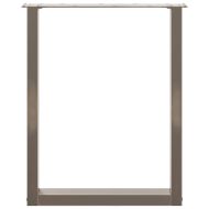 Крака за трапезна маса, U-образни, 2 бр., естествена стомана, 60 x (72-73) см, стомана