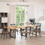 Крака за трапезна маса, U-образни, 3 бр., естествена стомана, 80 x (72-73) см, стомана