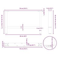 Крака за масичка за кафе, естествена стомана, 2 бр., 70 x (42-43) см, стомана