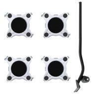 Мебелни колелца 4 бр. с повдигач 15,5x15,5x5,5 см, стомана 1000 кг