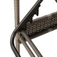 Шезлонг с възглавница, сив, 63x200x81 см, полиратан (само за САЩ)