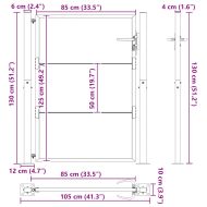 Градинска порта 100x125 см, кортенова стомана