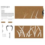 Градинска порта 85x100 см, дизайн с кортен стомана и трева