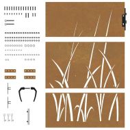 Градинска порта 85x125 см, дизайн с кортенова стомана и трева