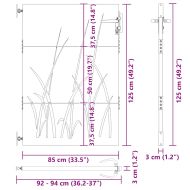 Градинска порта 85x125 см, дизайн с кортенова стомана и трева