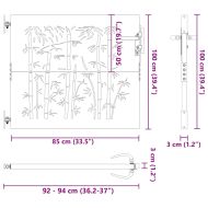 Градинска порта 85x100 см, кортенова стомана, дизайн от бамбук