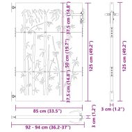 Градинска порта 85x125 см, кортенова стомана, дизайн от бамбук