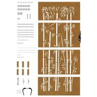 Градинска порта 85x175 см, кортенова стомана, дизайн от бамбук