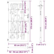 Градинска порта 85x175 см, кортенова стомана, дизайн от бамбук