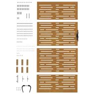 Градинска порта 85x175 см, кортенова стомана, квадратен дизайн