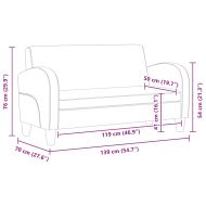 Двуместен диван, изкуствена кожа, черен