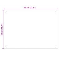 Кухненски гръб, бял, 70x50 см, закалено стъкло