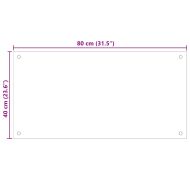 Кухненски гръб, черен, 80x40 см, закалено стъкло