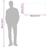 Кухненски гръб, черен, 80x40 см, закалено стъкло