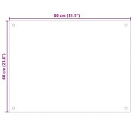 Кухненски гръб, черен, 80x60 см, закалено стъкло