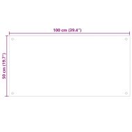 Кухненски гръб, черен, 100x50 см, закалено стъкло