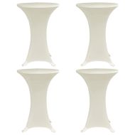 Покривки за коктейлни маси, Ø70 см, кремави, еластични, 4 бр