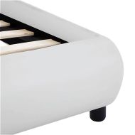 Рамка за легло с LED, бяла, изкуствена кожа, 180x200 cм