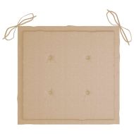 Градински столове, 2 бр, бежови възглавници, тиково дърво масив