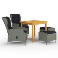 Градински трапезен комплект, 5 части, светлосив