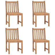 Градински столове 4 бр с възглавници тиково дърво масив