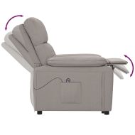 Електрически реклайнер стол, таупе, текстил